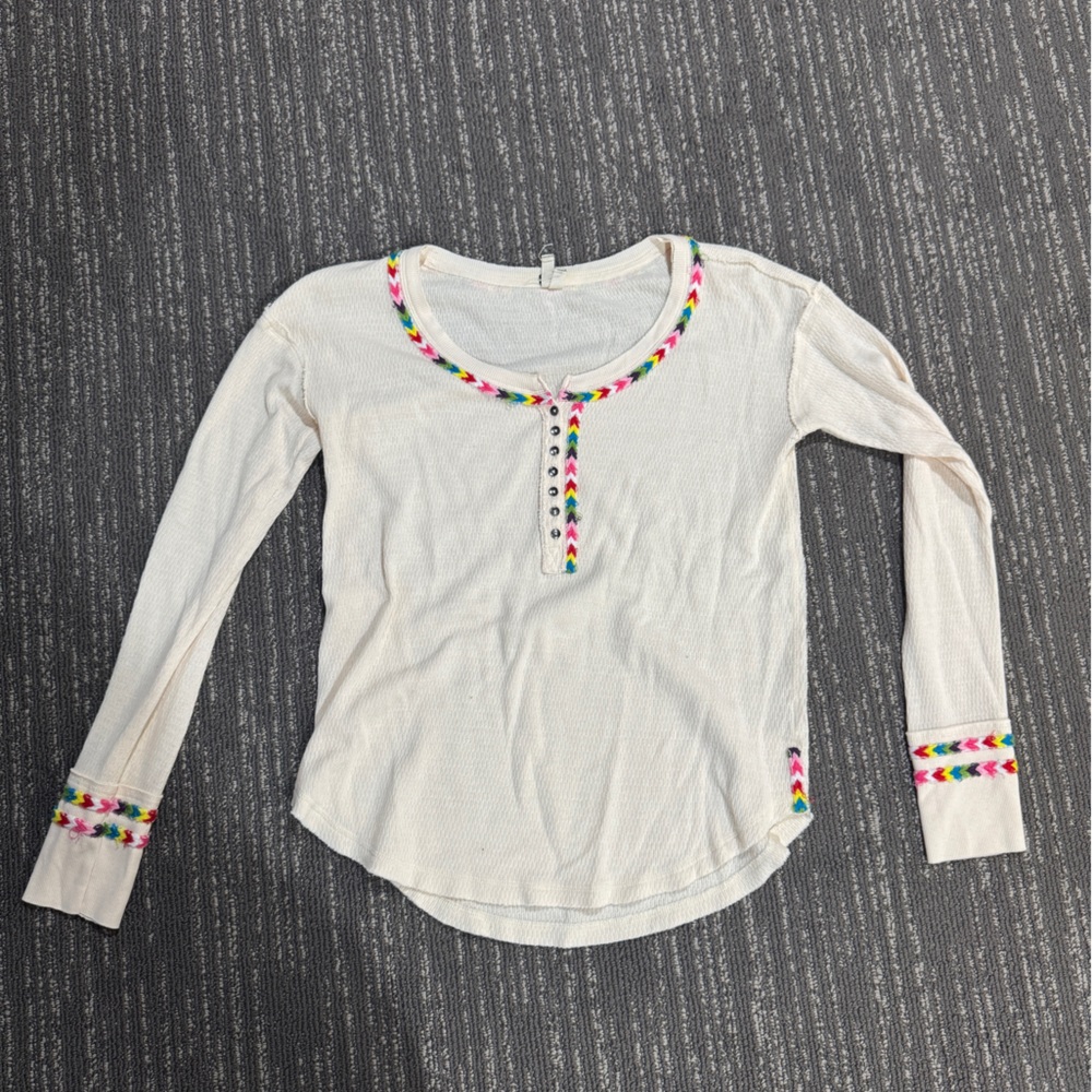 We The Free Cream Top with Subtle Accents